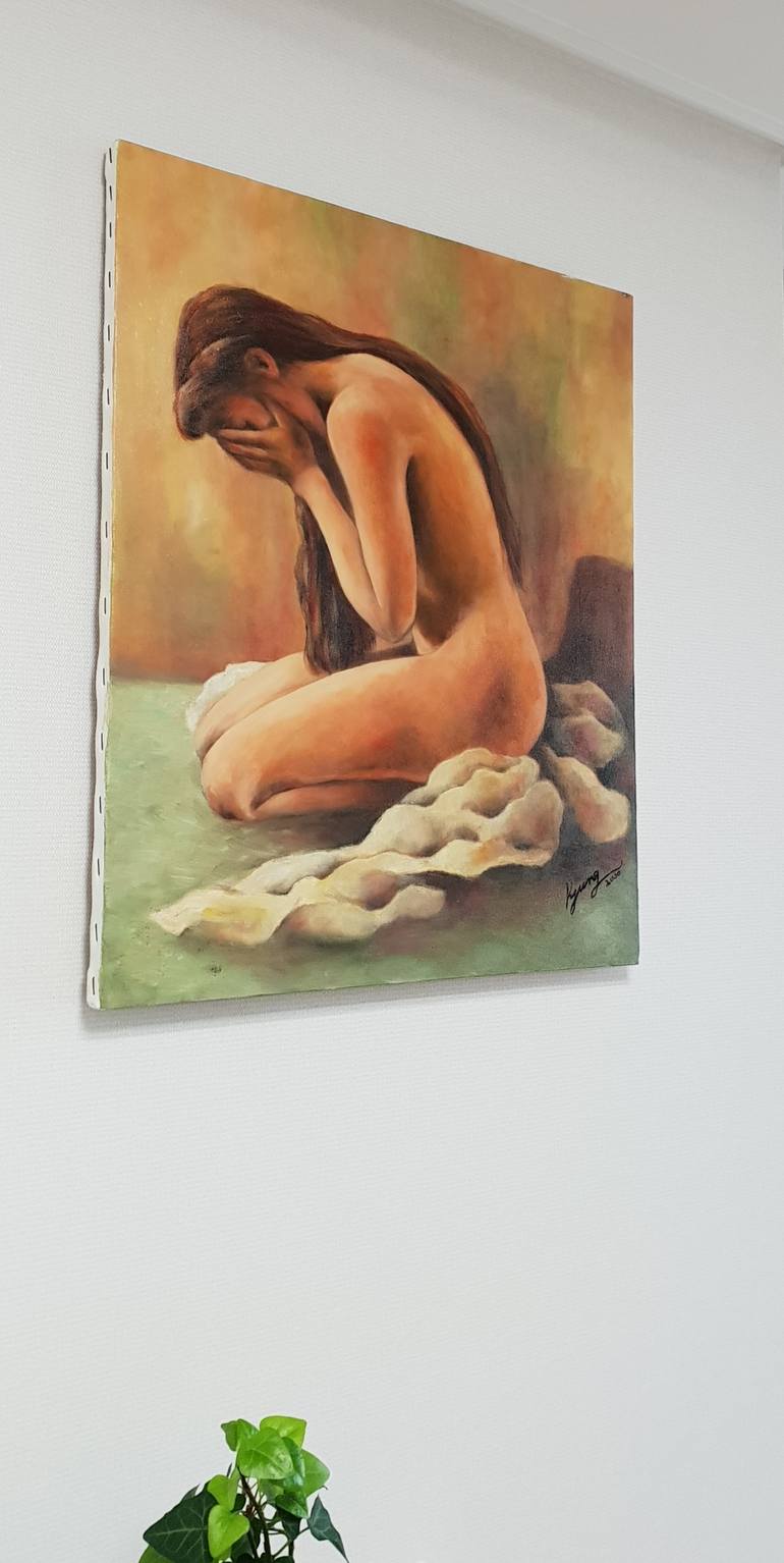 Original Figurative Nude Painting by soo Lee