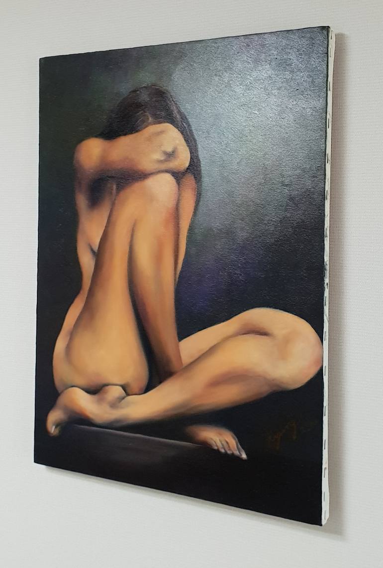 Original Figurative Nude Painting by soo Lee