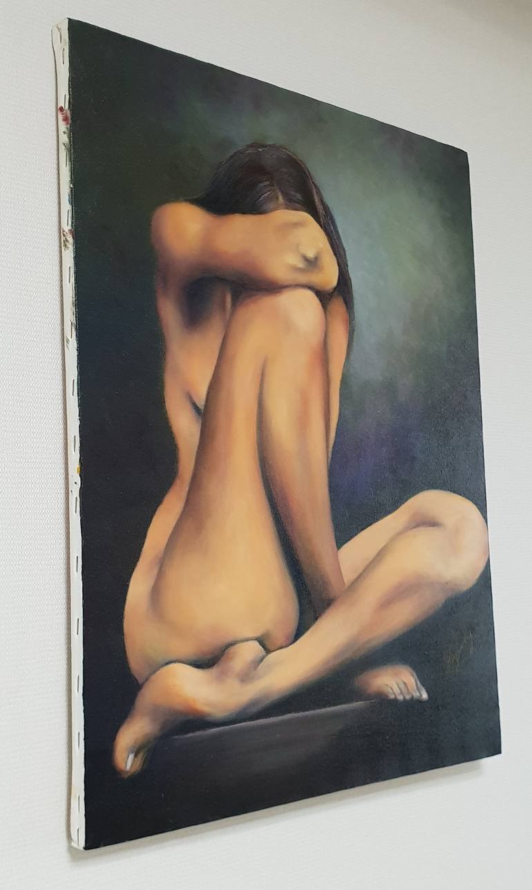 Original Figurative Nude Painting by soo Lee