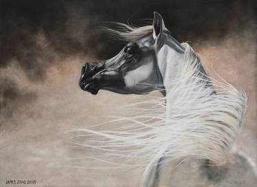 Original Art Deco Horse Paintings by James Zhao