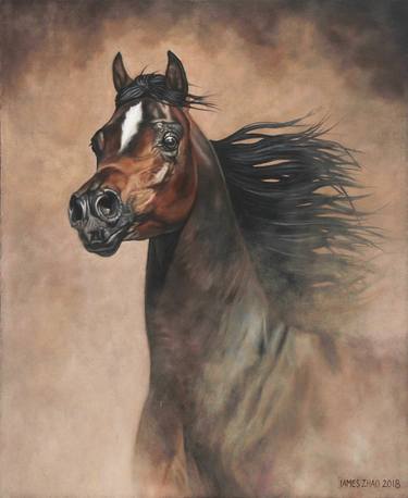 Original Art Deco Horse Paintings by James Zhao