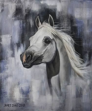 Original Realism Horse Paintings by James Zhao