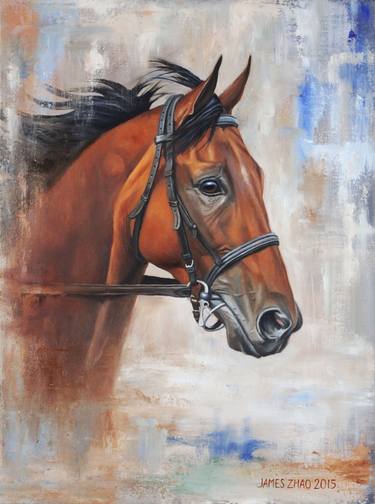 Original Realism Horse Paintings by James Zhao