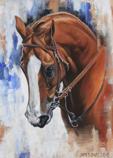 Print of Fine Art Horse Paintings by James Zhao