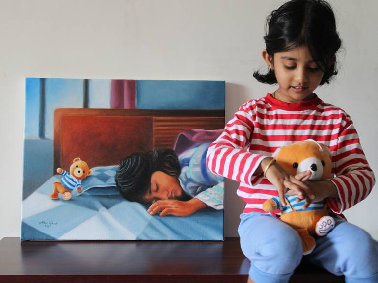 Original Figurative Children Painting by Athul Ghosh