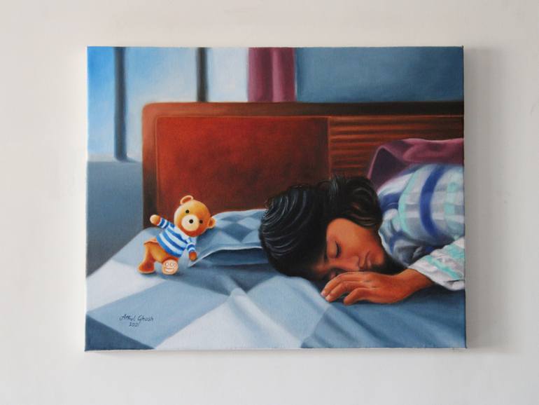 Original Figurative Children Painting by Athul Ghosh