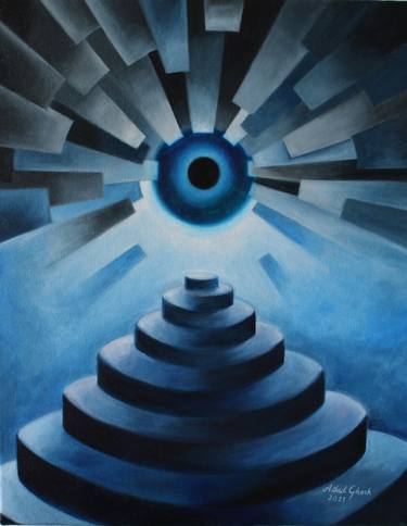 Original Cubism Abstract Painting by Athul Ghosh