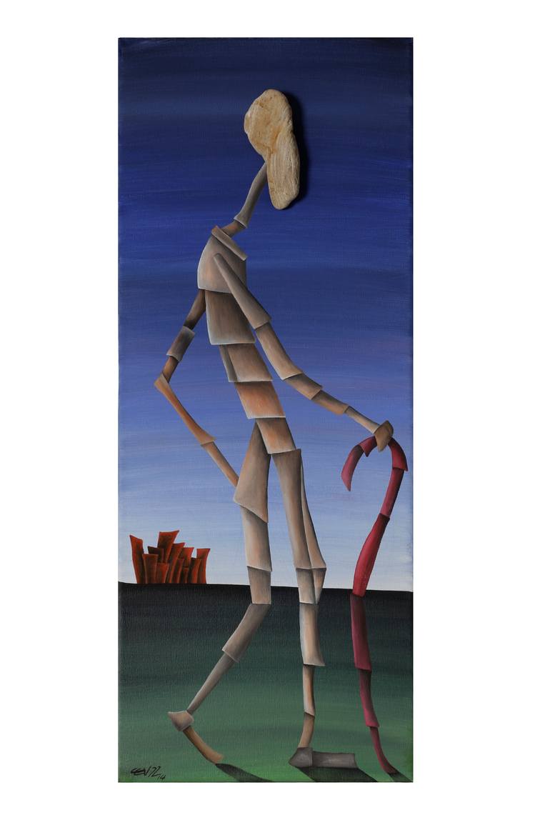 Original Cubism Abstract Painting by Cesar Vazquez