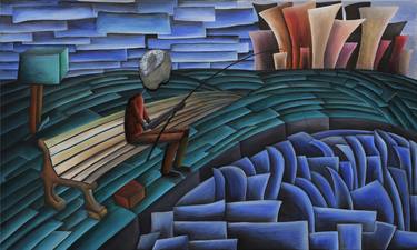 Print of Cubism Cities Paintings by Cesar Vazquez