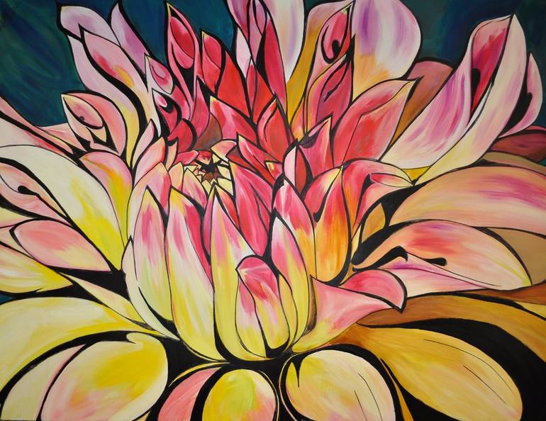 Original Abstract Expressionism Floral Painting by Alisa Pogorelovsky
