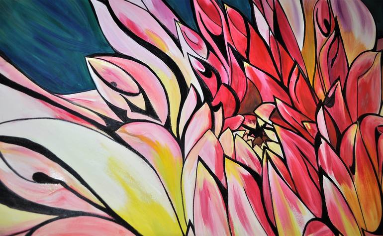 Original Abstract Expressionism Floral Painting by Alisa Pogorelovsky