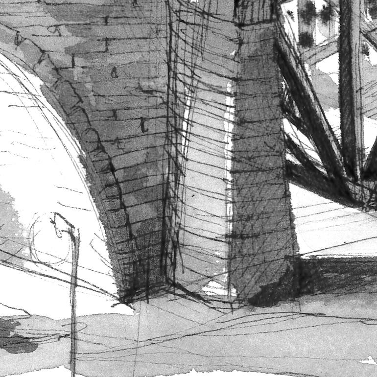 Original Realism Cities Drawing by Virginia Mae