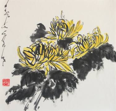 Original Floral Painting by Nadja Van Ghelue