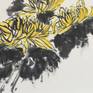 Detail Bottom Part Yellow Chrysanthemum Painting