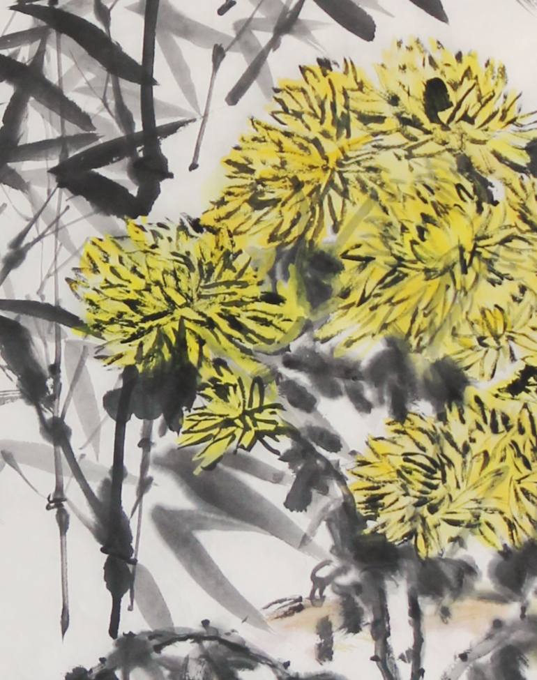 Original Minimalism Floral Painting by Nadja Van Ghelue