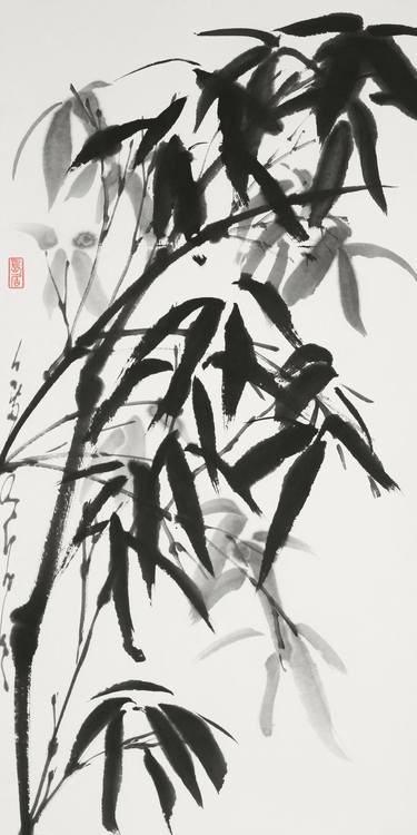 Bamboo after the Rain,  A Refreshing Spirit, Zen Painting thumb
