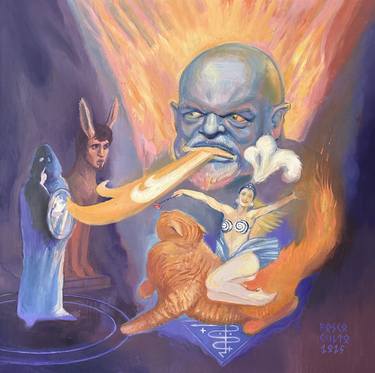 Original Surrealism People Painting by Karina Kulyk