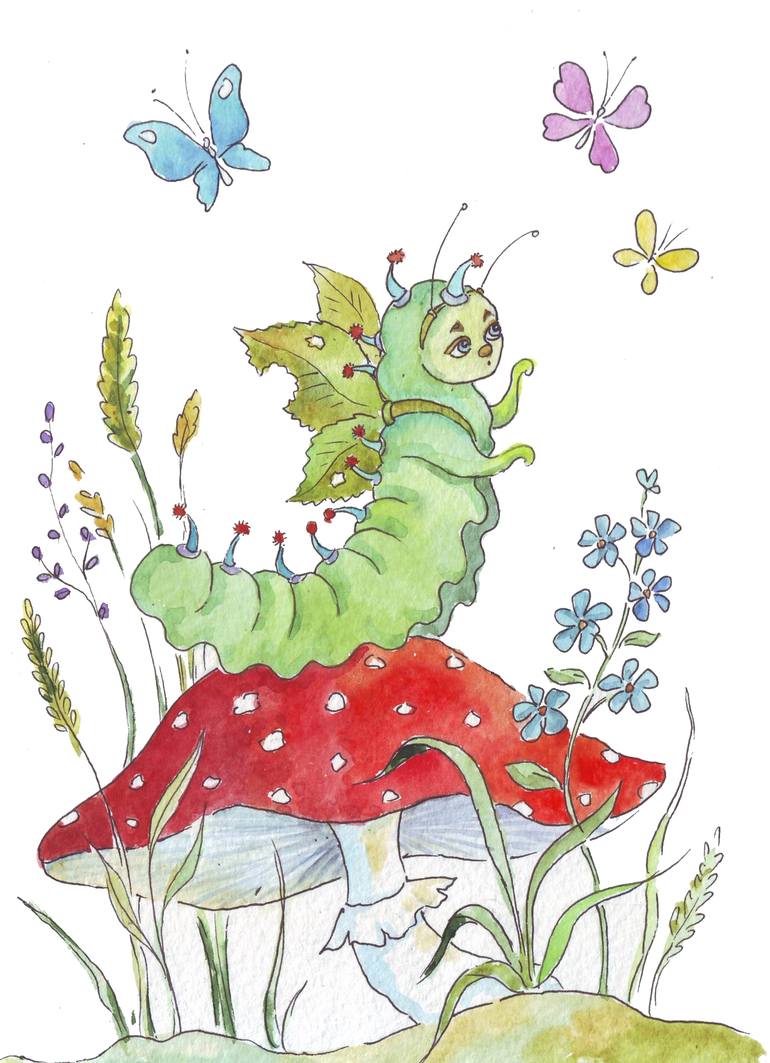 Caterpillar Painting By Anastasiya Lyutikova Saatchi Art