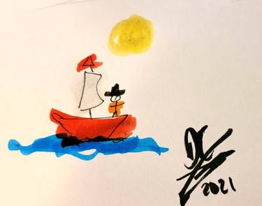 Original Boat Drawing by Dave Coyle