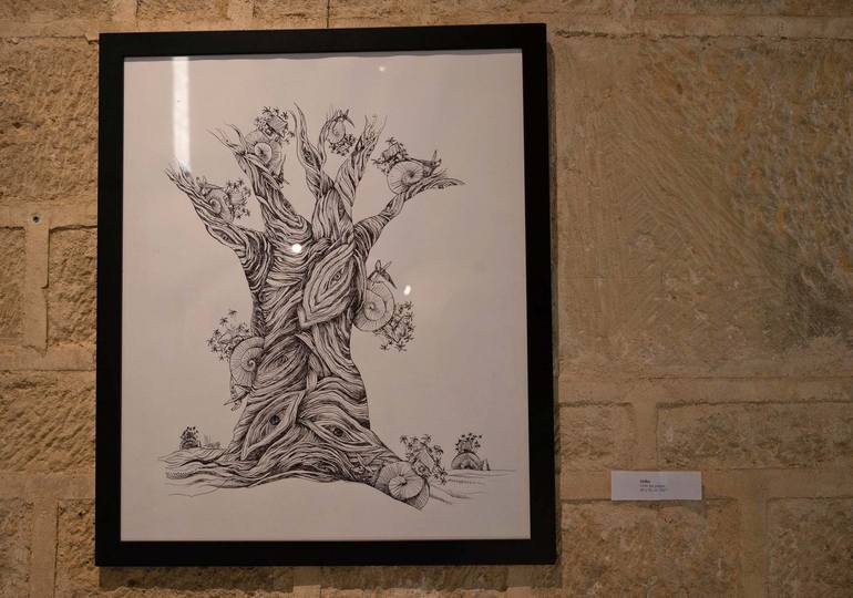Original Figurative Tree Drawing by Hans Christian Vergara