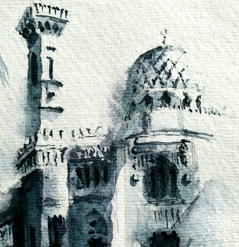 Original Illustration Architecture Painting by Jurga Vilimaite