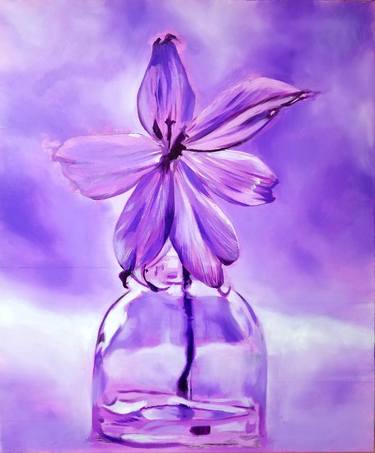 Purple Flower in Glass Vase thumb
