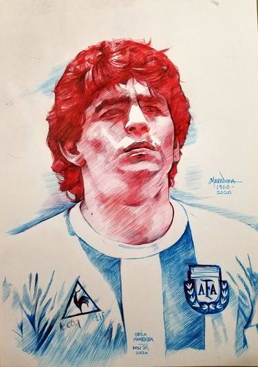 Diego Maradona - Portrait from 1986 World Cup thumb