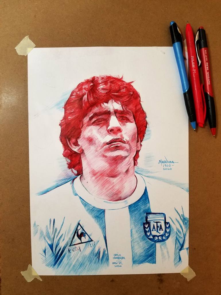 Original Figurative Pop Culture/Celebrity Drawing by Obilo Nwokogba