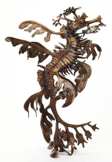 ‘LEAFY’ bronze seahorse leafy sea dragon sculpture. thumb