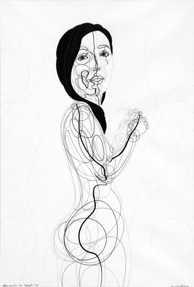 Original Figurative Nude Drawing by David Dott
