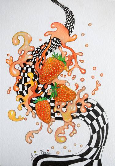 Original Abstract Food & Drink Drawings by Oleksandra Petrovska