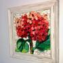 Red Hydrangea on board. Made with papers which are hand-painted using acrylic paint combined with different textured and patterned papers. The use of vibrant colors with the variety of papers creates an interesting visual mix. Framed in a quality white-washed wood frame.