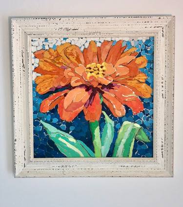 Original Floral Collage by Susan Boughadou