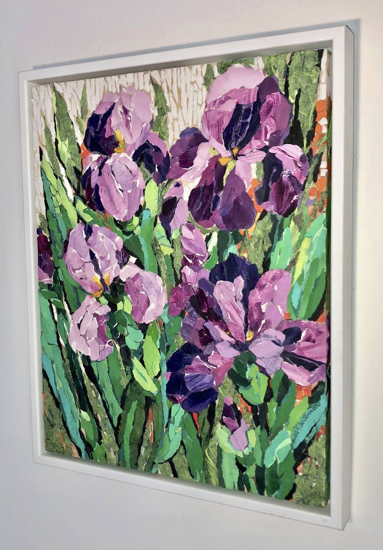 Original Fine Art Floral Collage by Susan Boughadou