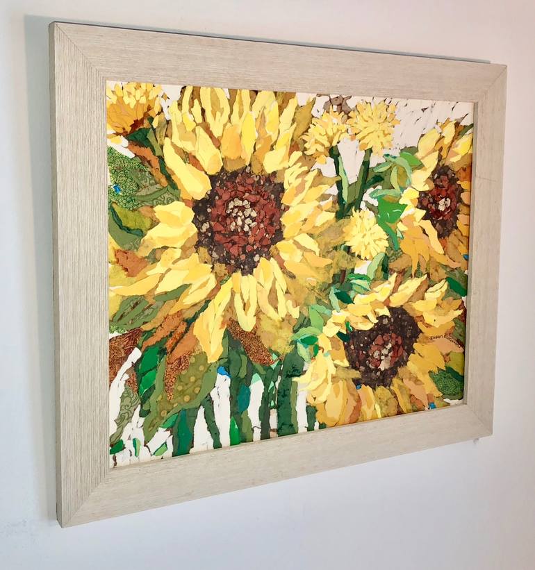 Original Floral Collage by Susan Boughadou