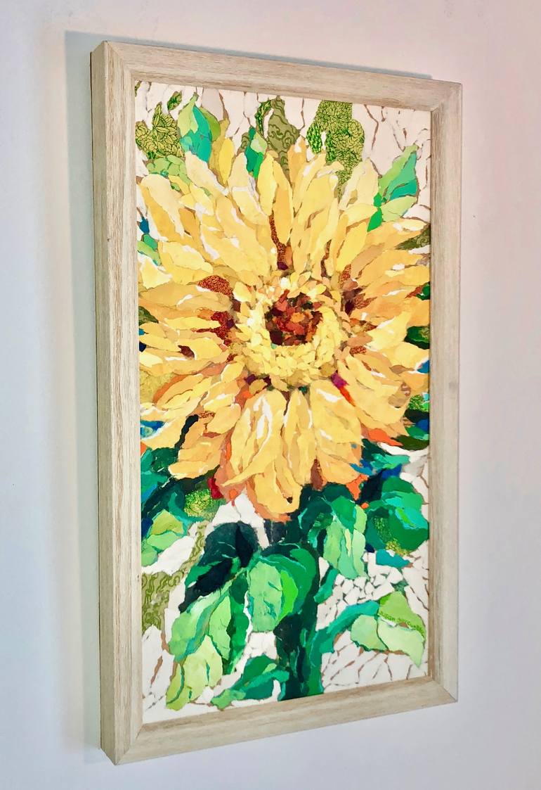 Original Fine Art Floral Collage by Susan Boughadou