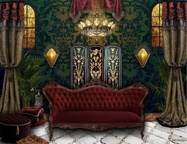 Original Art Deco Interiors Collage by Edwina Cobham