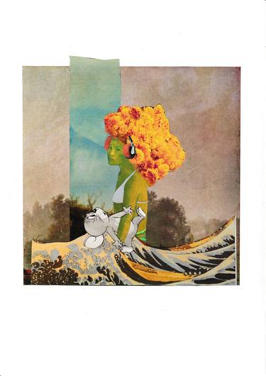 Original Contemporary Women Collage by Liz Pounsett