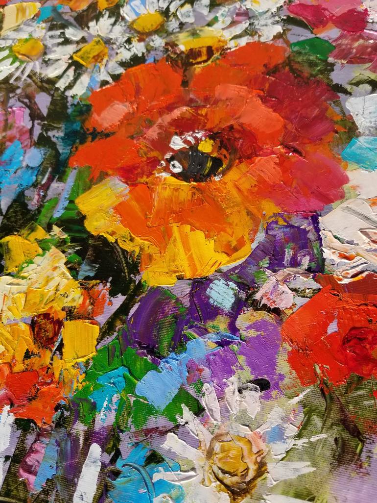 Original Abstract Expressionism Floral Painting by Vladimir Demidovich