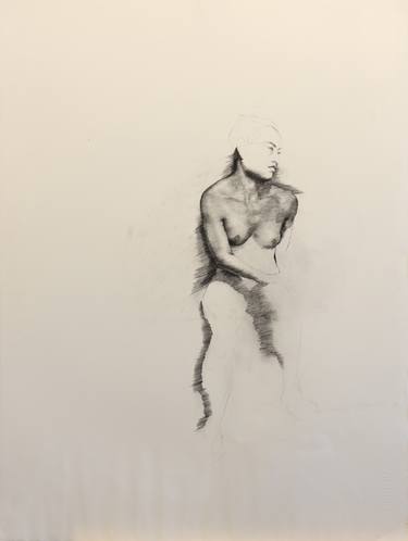 Drawing study of nude thumb