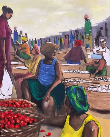 Original Impressionism Rural life Paintings by Ayomide Joshua
