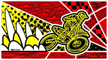 Print of Pop Art Motorcycle Mixed Media by Marcos Aurelio