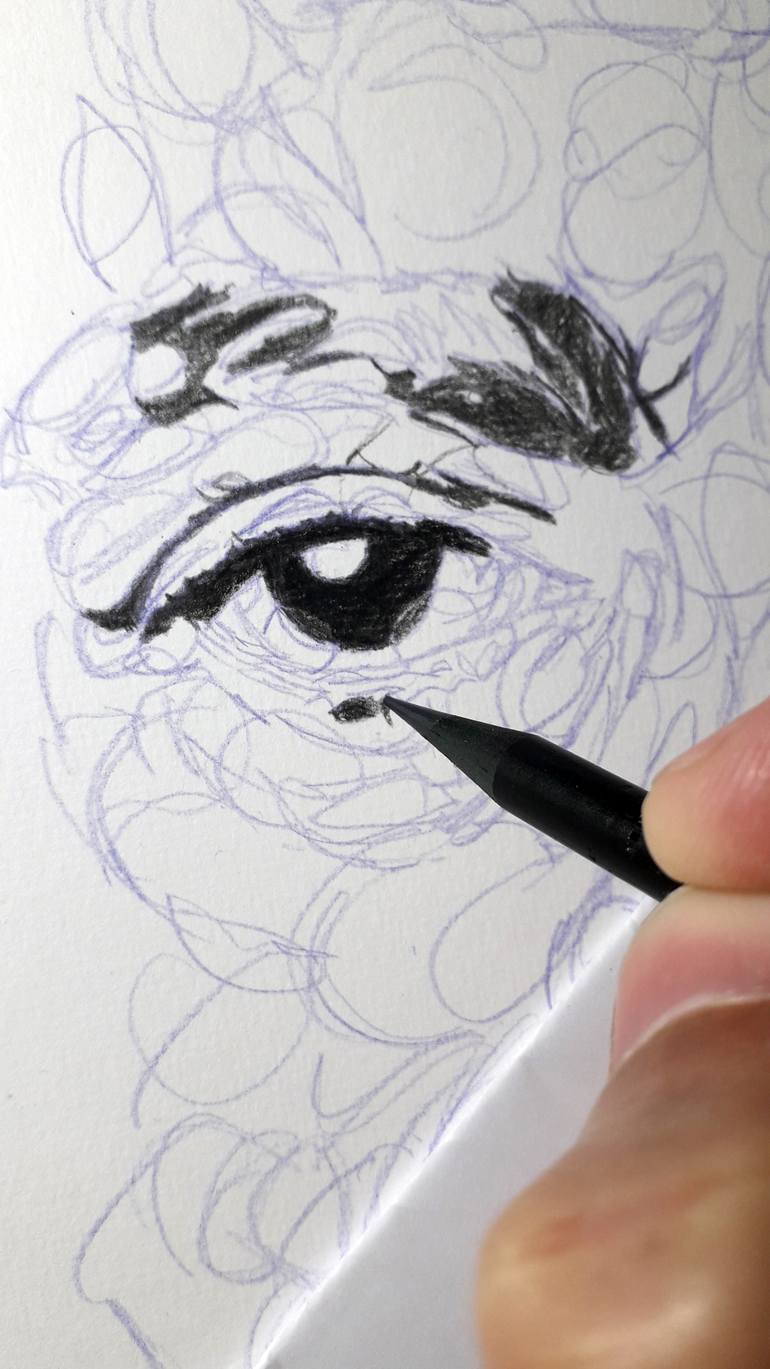 Original Pop Art People Drawing by Marcos Aurelio