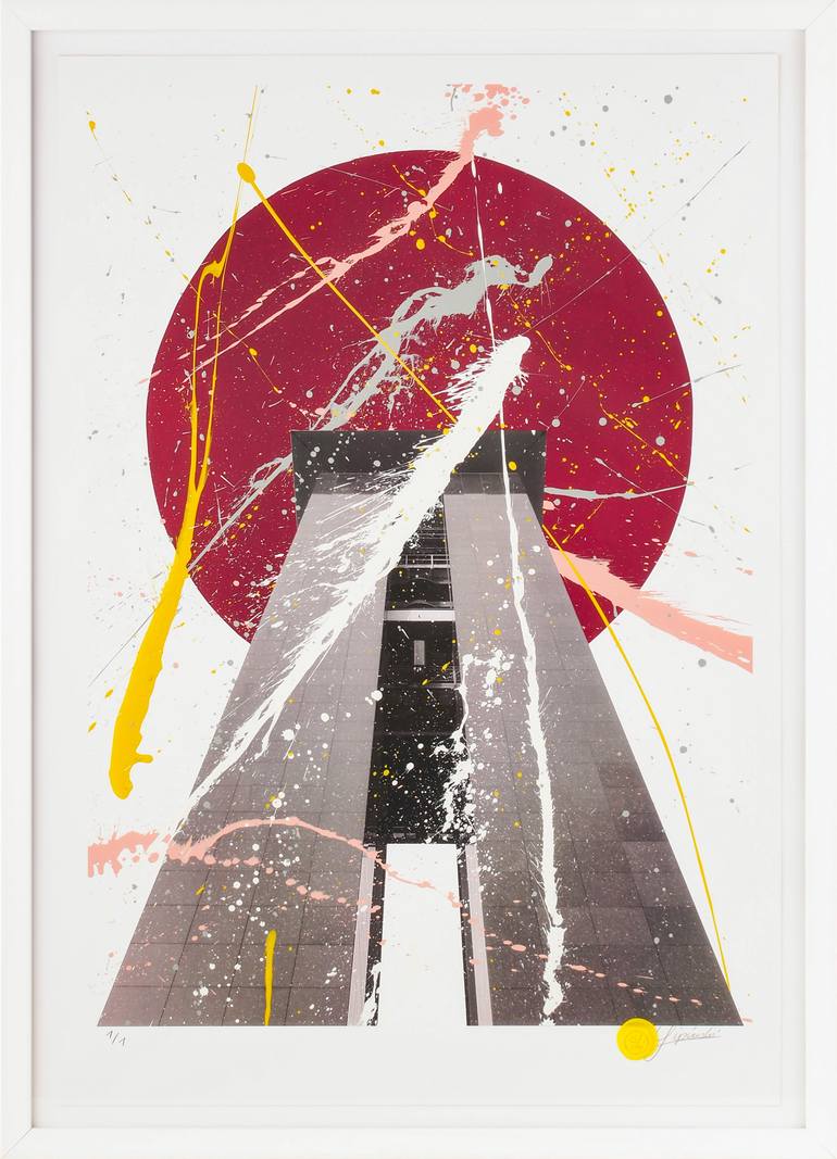 Original Abstract Architecture Mixed Media by Oliver Lipinski
