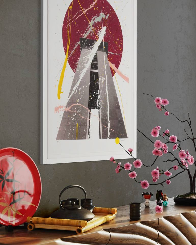 Original Abstract Architecture Mixed Media by Oliver Lipinski