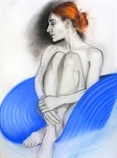 Woman on a blue chair thumb