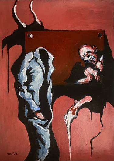 Original Expressionism Mortality Paintings by Maksimilijan Maric