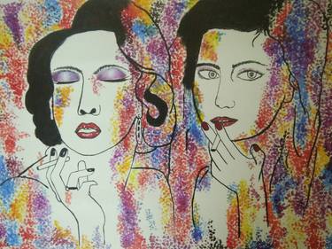 Print of Abstract Expressionism Women Paintings by Shravani Somayajula