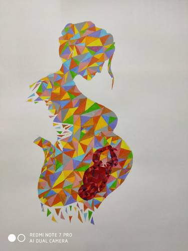 Original Abstract Expressionism Geometric Paintings by Shravani Somayajula