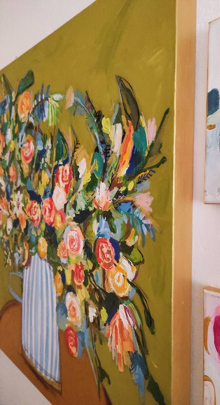 Original Abstract Floral Painting by Sophie Vanderfeld